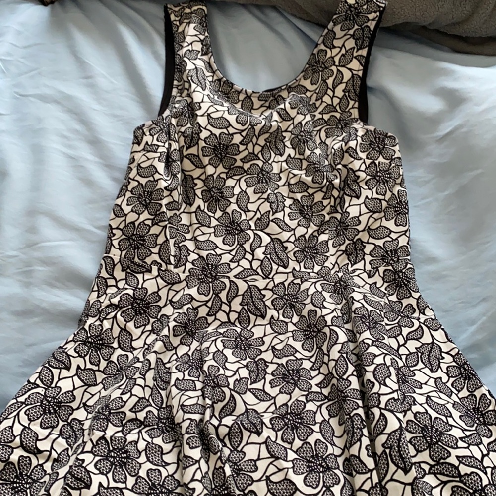 Black and white floral dress
